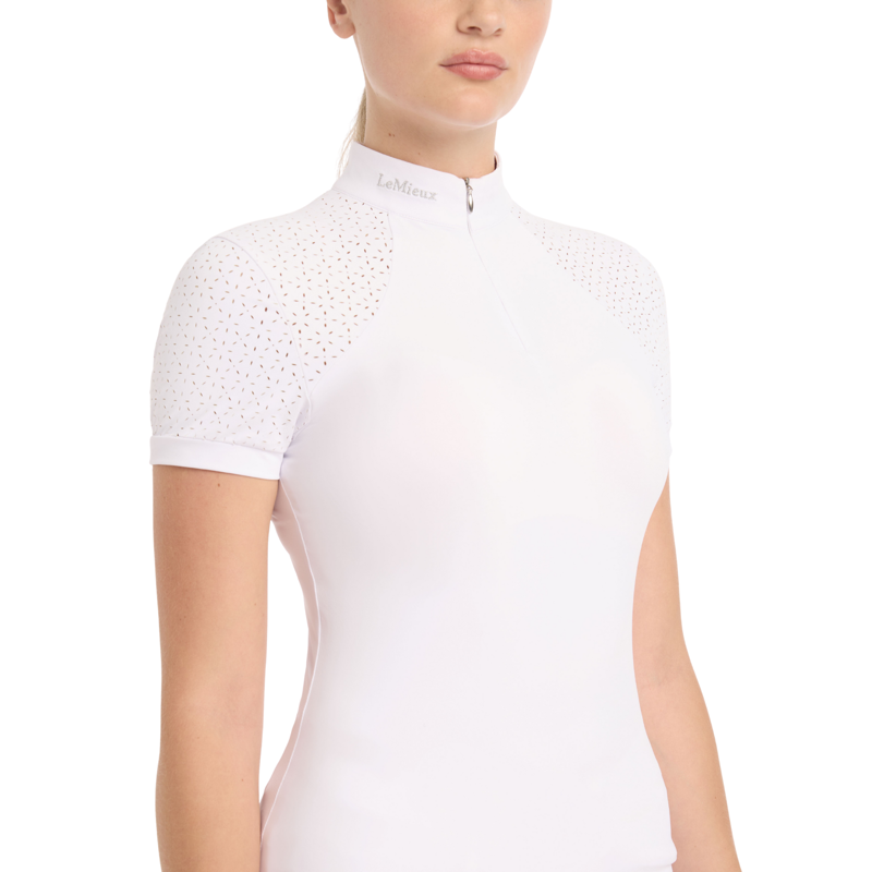 LeMieux Olivia Short Sleeve Show Shirt in White-1